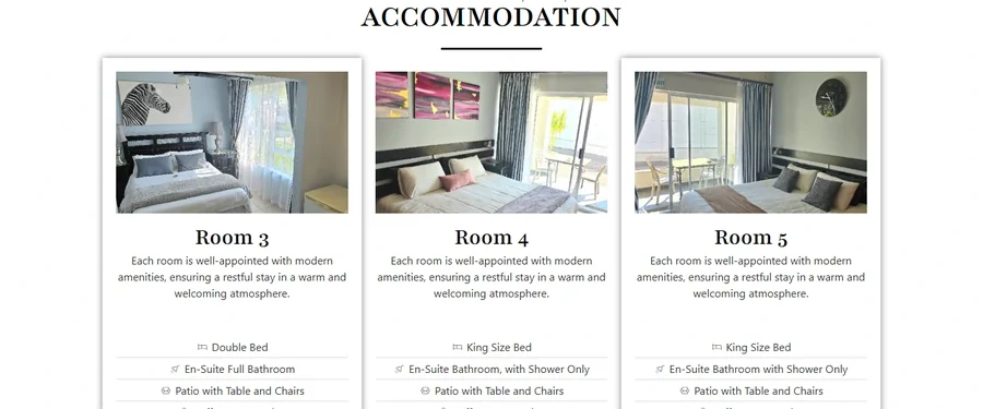 A section of the Arbez Home Lodge website