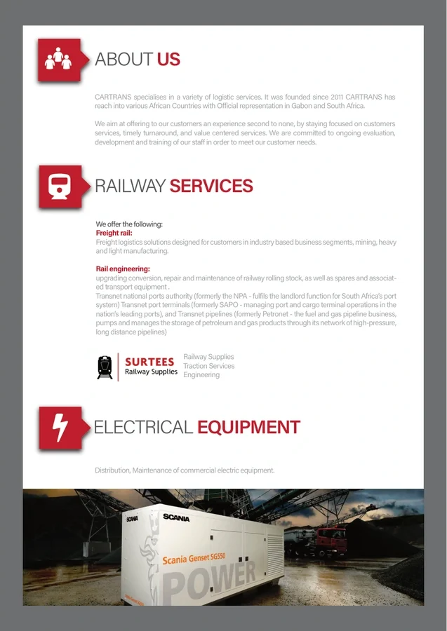 Car Trans company profile page