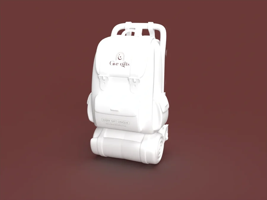 Give Her Gifts branded backpack