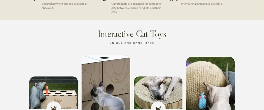 A section of the Lady Meowsalot website