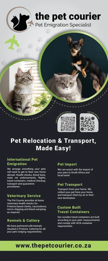 The Pet Courier pull-up banner